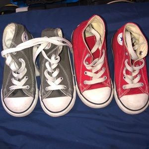 Red and grey converse